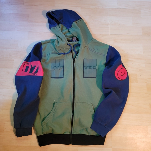 Hot Topic Other - Hot Topic Naruto Shippuden Kakashi Military Adult Anime Hoodie Sweatshirt Unisex